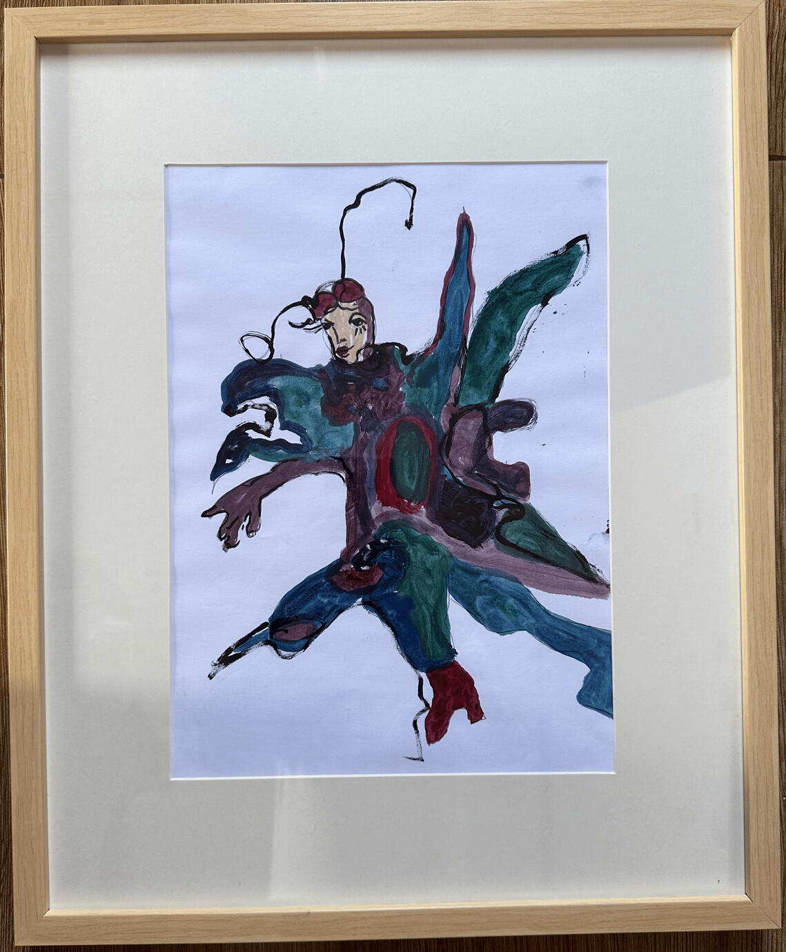 Winged Envoy emerges as a messenger between realms, carrying fragments of one world into another. The figure’s limbs and extensions read as both wings and petals, suggesting transformation in mid-flight.